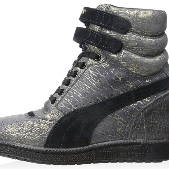 Puma WOMENS Sky Wedge Iri Suede size 8.5 NWOB - Picture 1 of 10